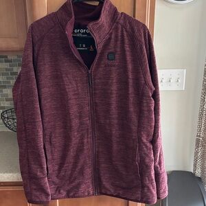 Ororo Maroon Full-Zip heated Jacket